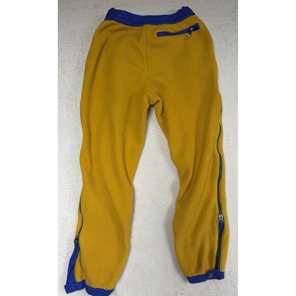 Mens The North Face Colorblock Fleece Jogger Pants Yellow Size S - Picture 2 of 6